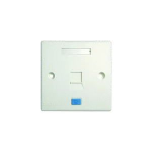 1 Port UK Style Angled Wall Plate With Shutter - Image 1