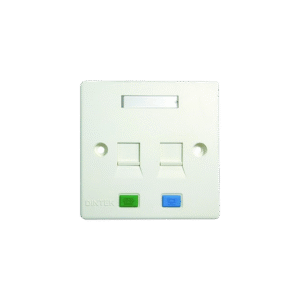 2 Port UK Style Wall Plate With Shutter - Image 1