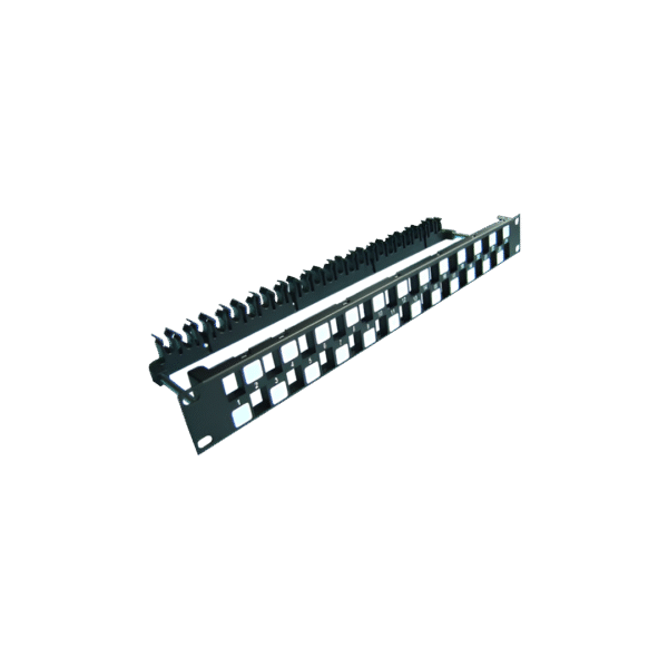 Cat6 24-Port Modular Patch Panel with Rear Cable Management