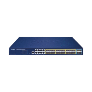 L3 16-Port 100/1000X SFP + 8-Port Gigabit TP/SFP + 4-Port 10G SFP+ Managed Ethernet Switch with 36-72V DC Redundant Power - Image 1
